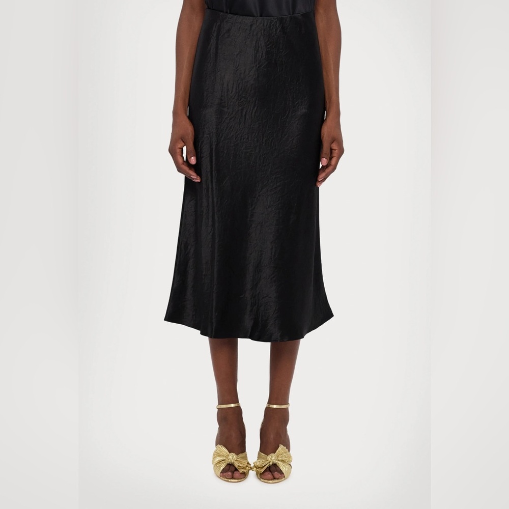 Max Mara Leisure ‘Alessio’ Crinkled Satin Midi Skirt